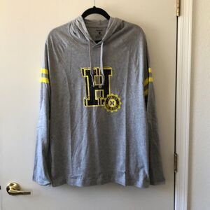Hurley University Jersey Hoodie Size L Med Gray NWT